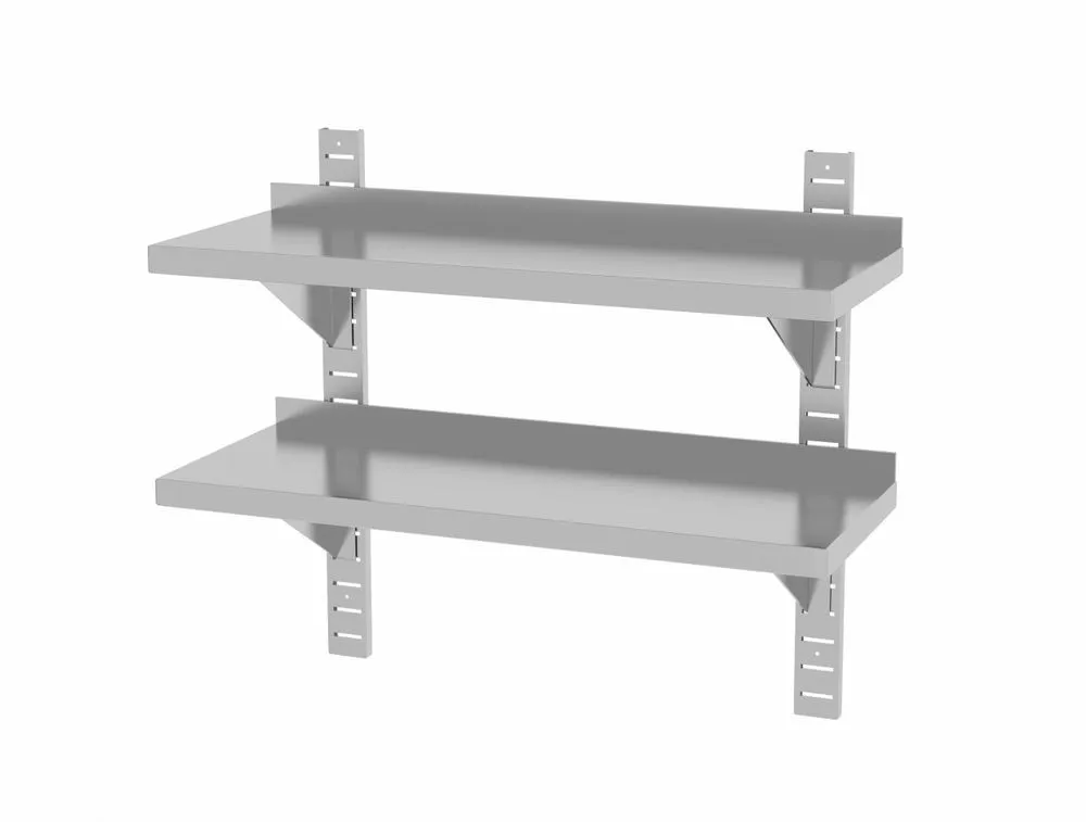 Prateleira de Parede Ajustável 2 Níveis com 2 Suportes - L 800 x 300 mm