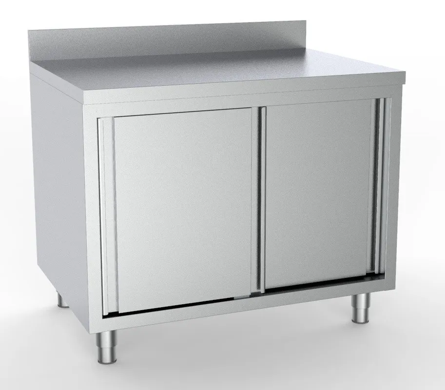 Móvel Inox Baixo com 2 Portas e Backsplash - L 2000 x P 600 mm - Recondicionado
