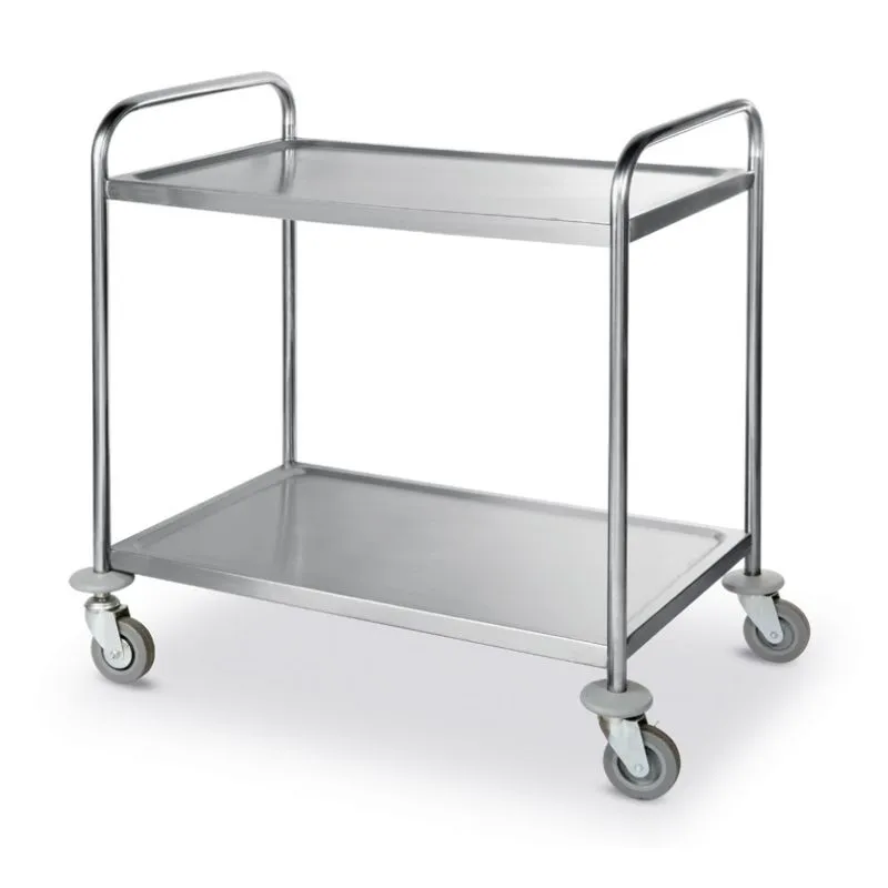 Carro em Aço Inox 2 Tabuleiros - 2 x 50 Kg