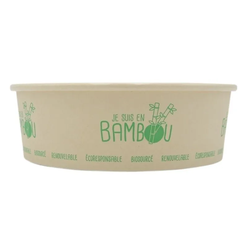 Tigela de salada de bambu - 480 ml - Pacote de 50