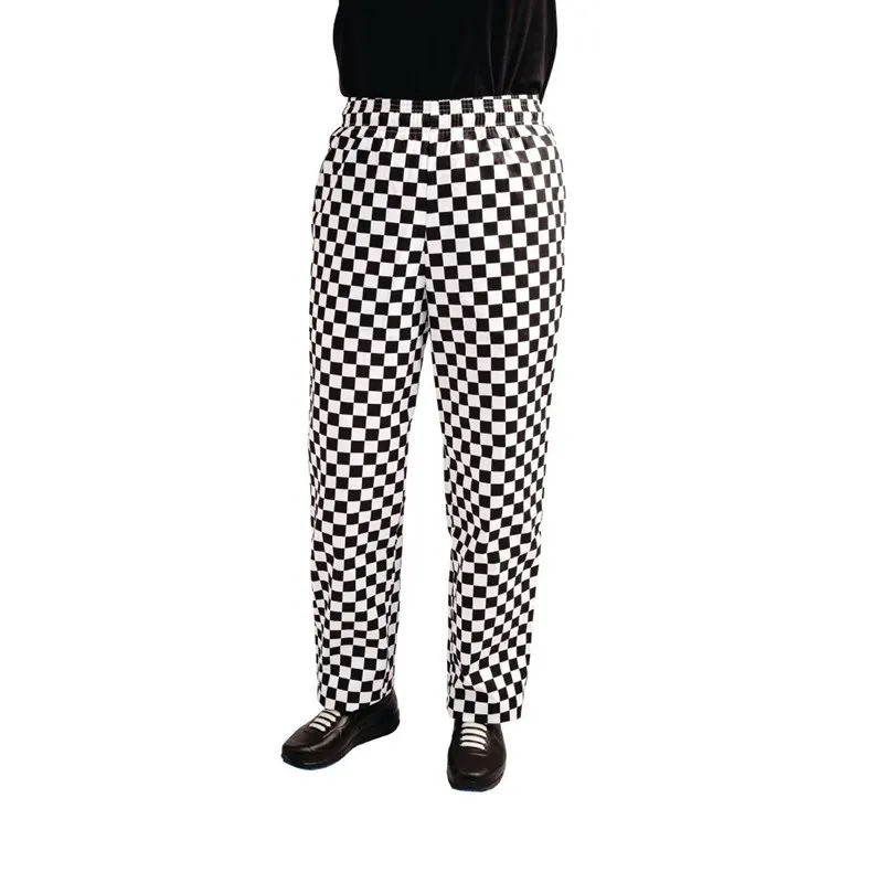 Calças de Cozinha Easyfit em Damier Preto e Branco - Tamanho M