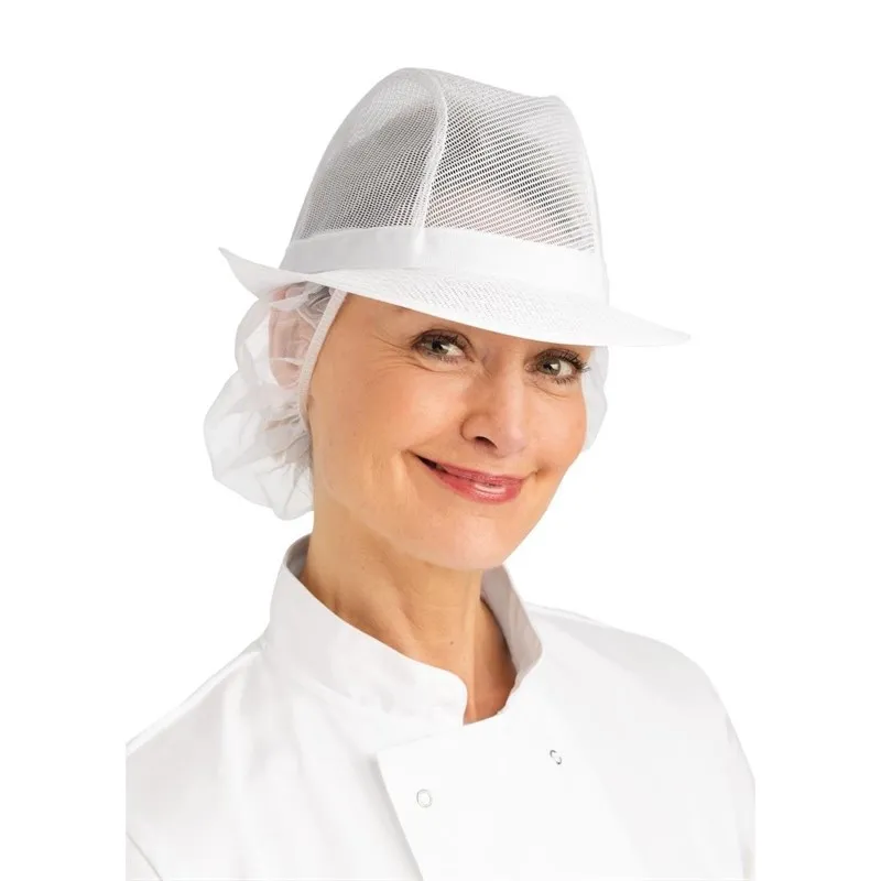 Chapéu Trilby Branco com Rede - Tamanho L