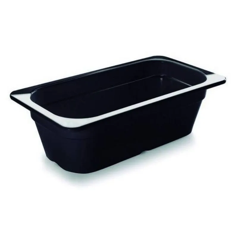 Bandeja de Gastronorm GN 1/3 em Melamina Preta - Profundidade 100 mm - 3,8 L