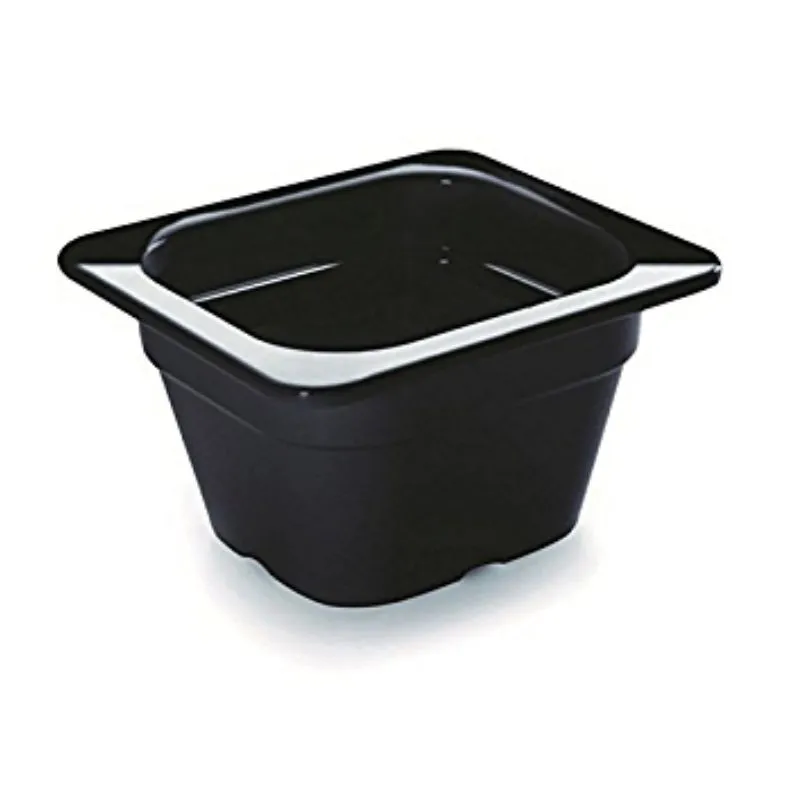 Bandeja de Gastronomia GN 1/6 Preto em Melamina - Profundidade 100 mm - 1,6 L