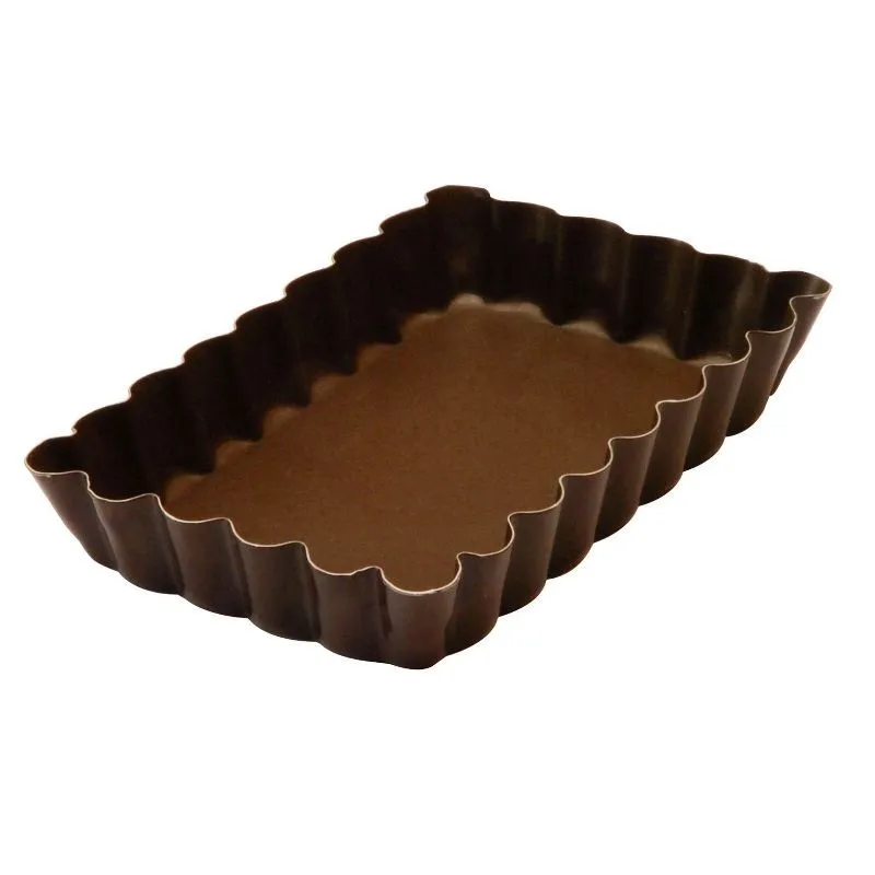 Forma para tartelete retangular canelada - 120 x 75 mm