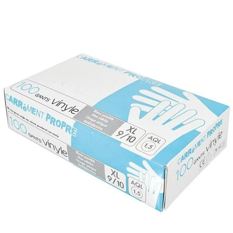 Luvas de Vinil Tamanho XL - Pacote com 100