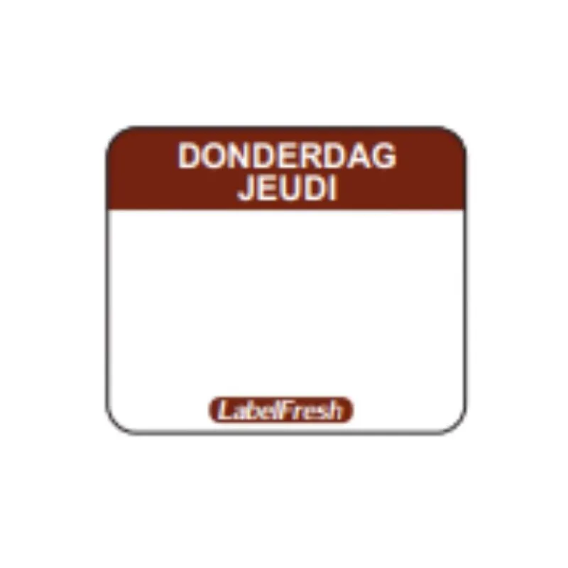 Etiqueta de Rastreabilidade Label FreshEasy - Quinta-feira - 30 x 25 mm - Pacote com 1000