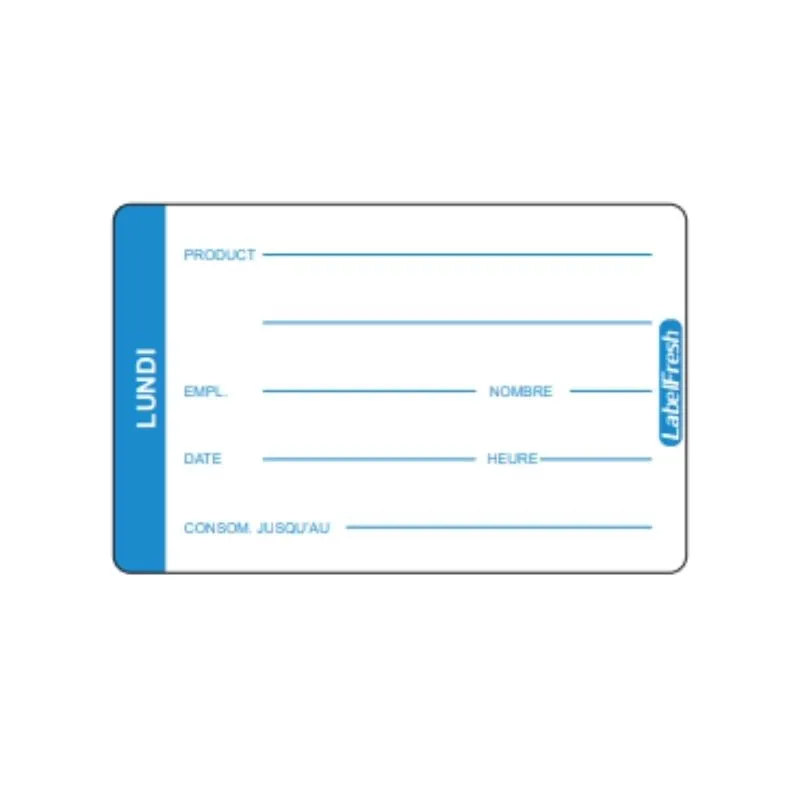 Etiqueta de Rastreabilidade LabelFresh Pro - Segunda-feira - 70 x 45 mm - Pacote com 500