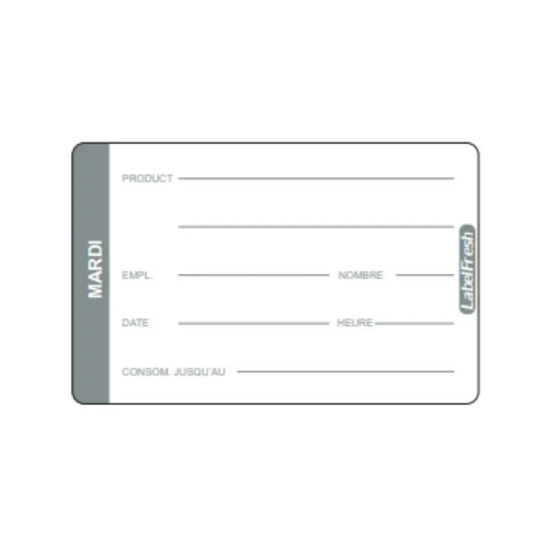 Etiqueta de Rastreabilidade LabelFresh Pro - Terça-feira - 70 x 45 mm - Pacote com 500