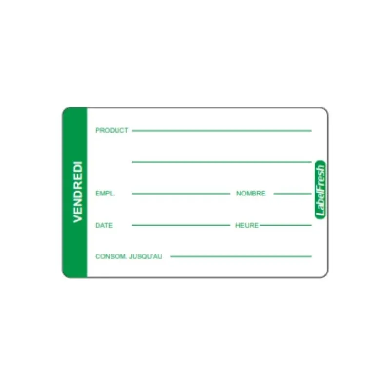 Etiqueta de Rastreabilidade LabelFresh Pro - Sexta-feira - 70 x 45 mm - Pacote com 500