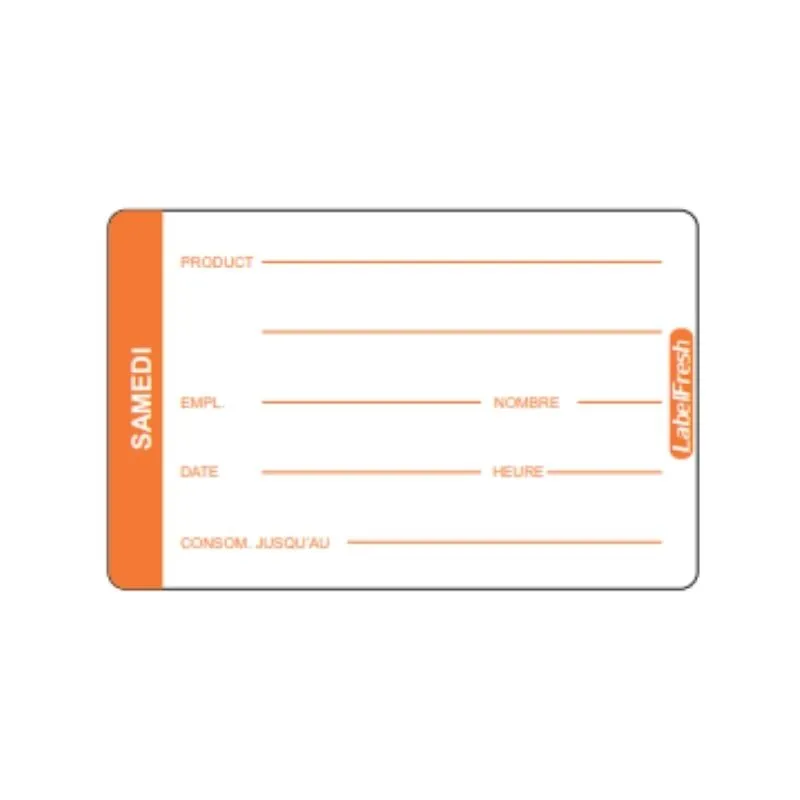 Etiqueta de Rastreabilidade LabelFresh Pro - Sábado - 70 x 45 mm - Pacote com 500