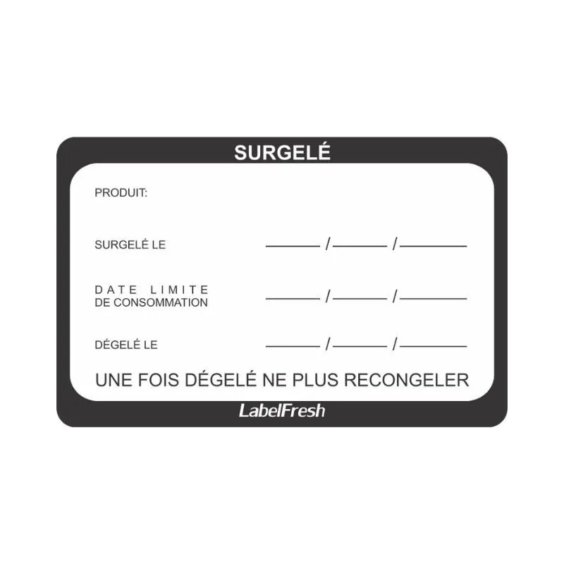 Etiqueta de Rastreabilidade LabelFresh - Congelados - 70 x 45 mm - Pacote com 500