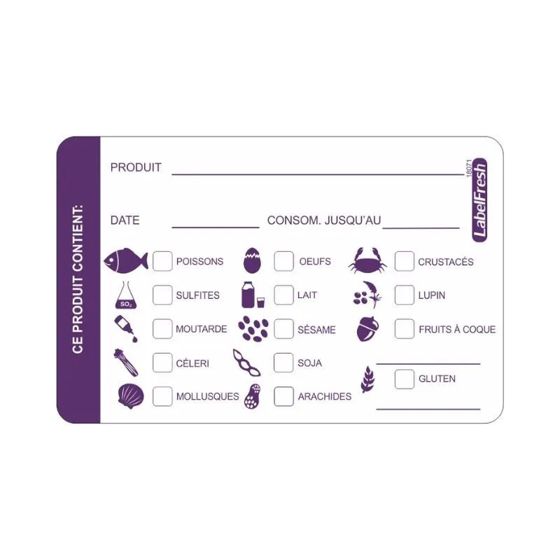 Etiqueta Multi-Alérgenos LabelFresh Alérgenos - 70 x 45 mm - Pacote com 500
