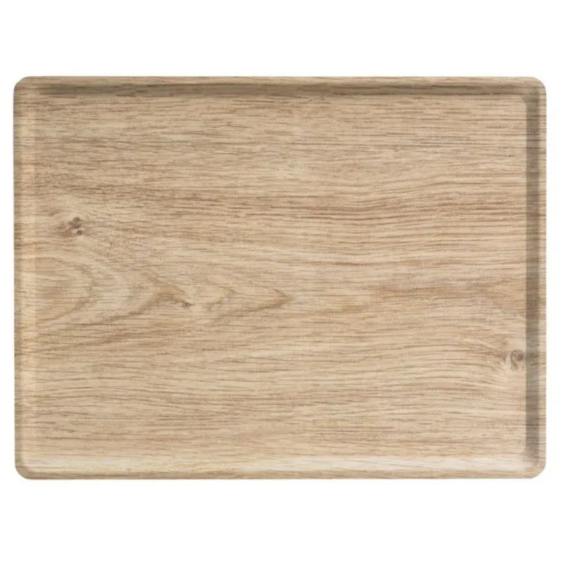 Bandeja Laminada Melaminada Retangular - 280 x 200 mm - Carvalho Claro - Conjunto de 20