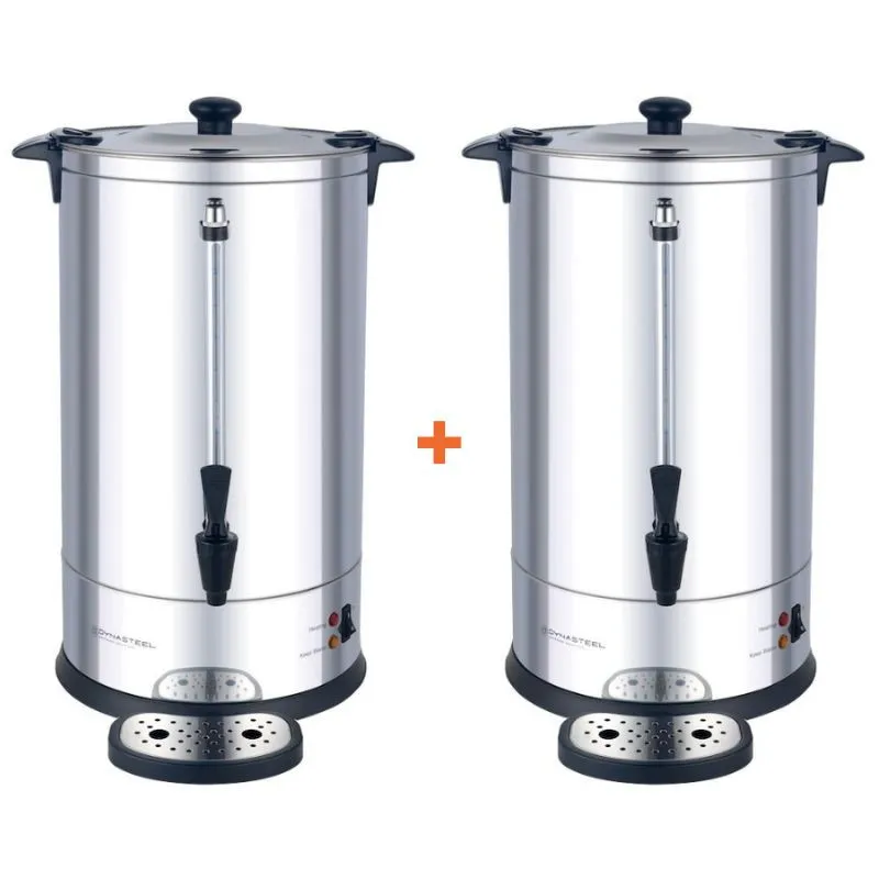 Pack de 2 Percoladores de Café 7 L 950 W 48 Xícaras, Inox, Filtro Permanente, Torneira de Serviço