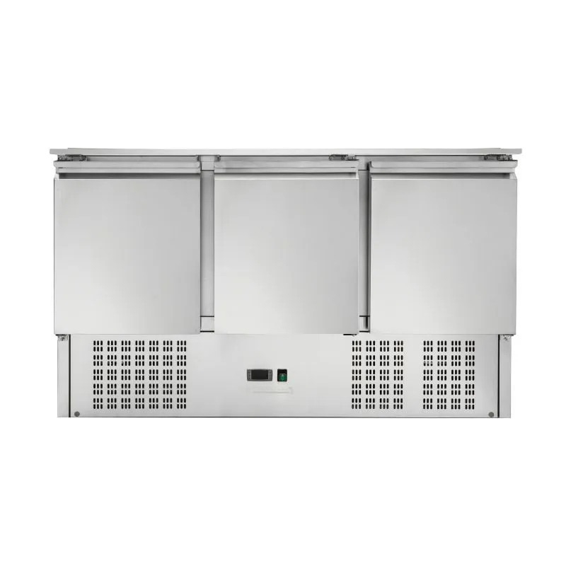 Saladette Compacta 3 Portas - Com Tampa Deslizante - 4 Cubas GN 1/1
