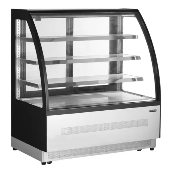 Vitrine Refrigerada Balcão 2 Portas de Vidro Pretas - 218 L