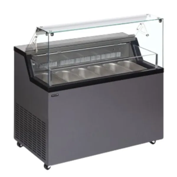 Vitrine de Sorvete com Tampa de Serviço - 6 x 5 L