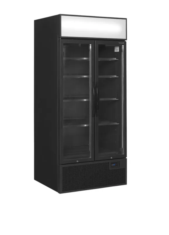 Armário Refrigerado Preto com Canopy - 2 Portas de Vidro - 535 L