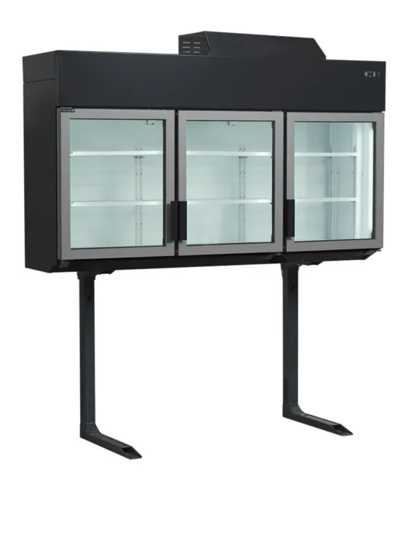 Congelador Armário de Parede de Supermercado Preto - 3 Portas - 545 L