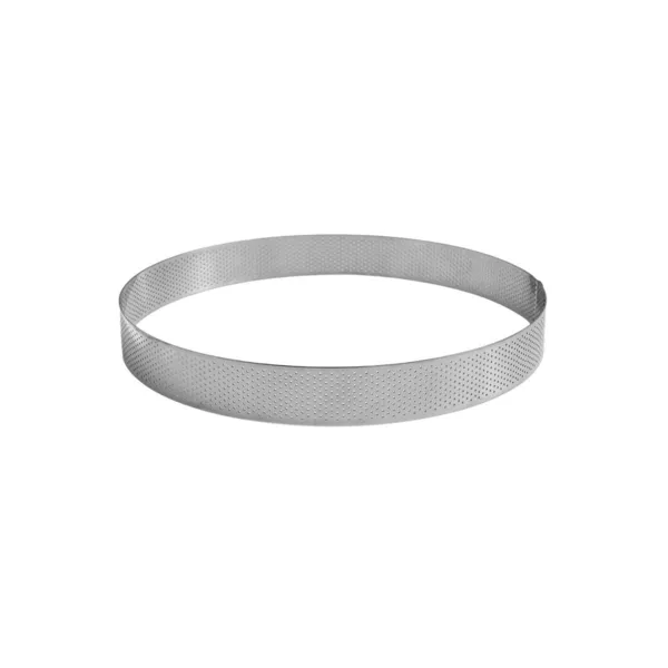 Círculo para Torta Perfurado em Inox - ⌀ 220 mm - H 35 mm