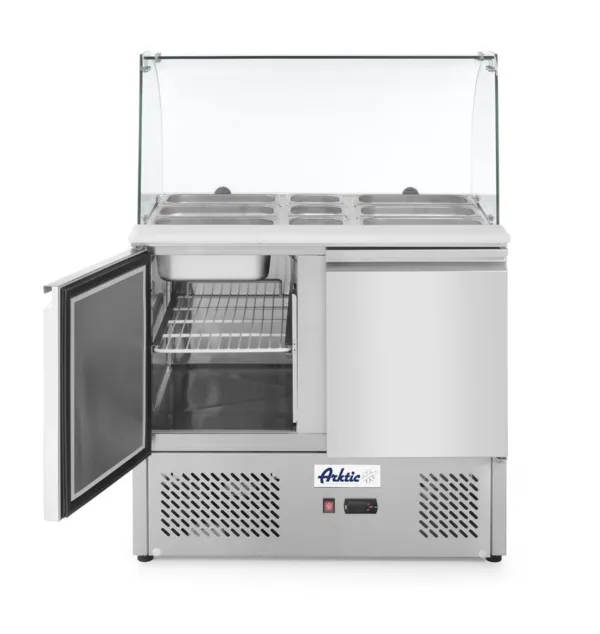 Balcão 2 Portas - Vitrine Refrigerada em Vidro - 2 Cubas GN 1/1 e 3 Cubas GN 1/6 - 300 L