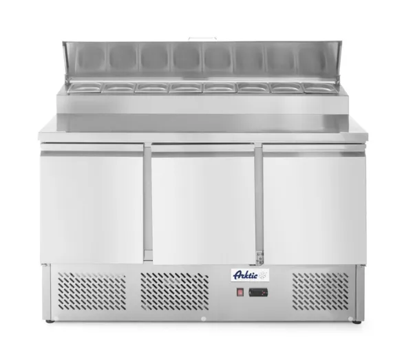 Balcão de Preparação para Pizzas ou Saladas com Vitrine Refrigerada - 380 L - 8 Cubas GN 1/6