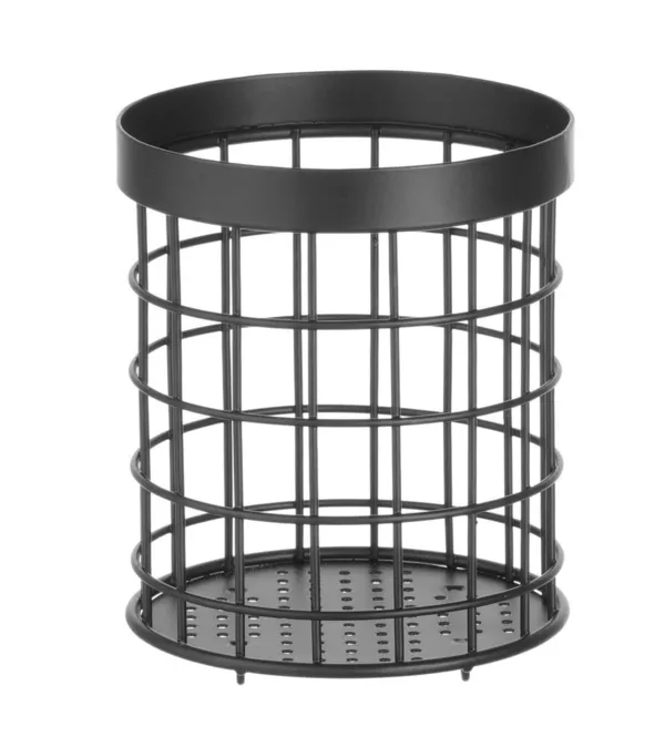 Porta-talheres cilíndrico preto