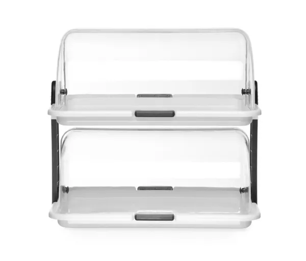 Vitrina retangular com tampa deslizante - 2 bandejas - 465 x 310 mm