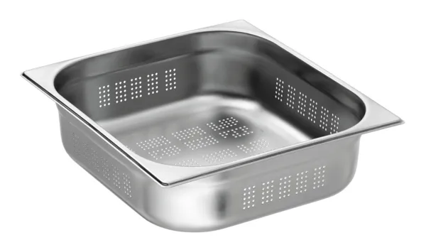 Bandeja Gastronorm GN 2/3 Perfurada em Aço Inoxidável - Profundidade 100 mm - 9 L