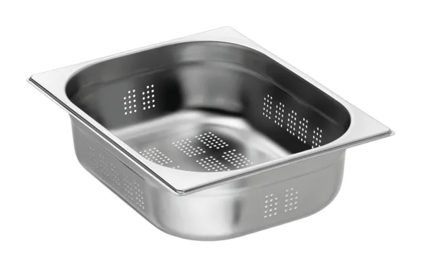 Bandeja Gastronorm GN 1/2 Perfurada em Aço Inoxidável - Profundidade 100 mm - 6,5 L