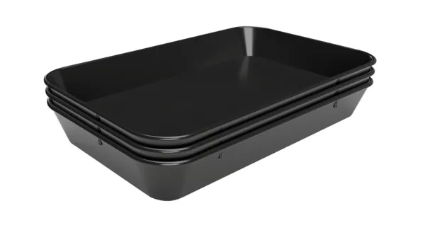 Prato de Apresentação Melamina Preto - L 280 x P 420 x A 60 mm - Lote de 3