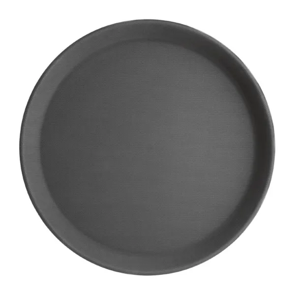 Tabuleiro Redondo Preto Antiderrapante - 280 mm de Diâmetro