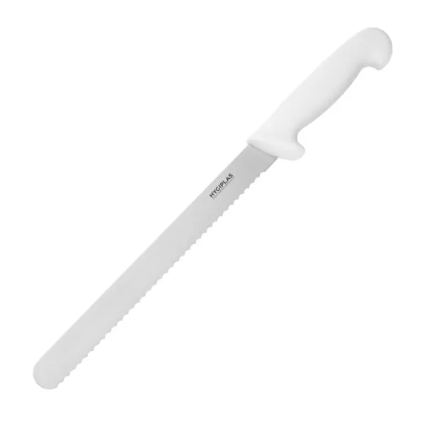 Faca de corte branca - Lâmina serrilhada de 25,5 cm