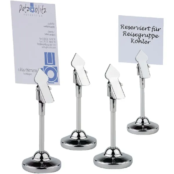 Suporte de pinça em aço inoxidável para números de mesa - Conjunto de 4
