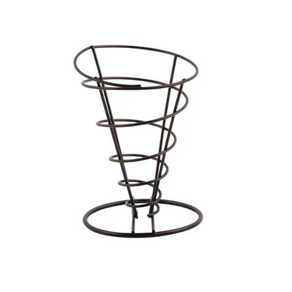 Suporte Cônico Preto para Batatas Fritas - Ø 115 mm