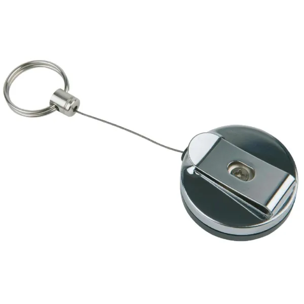 Porta-chaves retrátil em aço inoxidável - Conjunto de 2