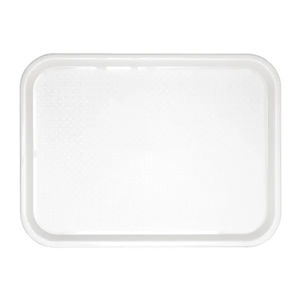 Tabuleiro de fast food em plástico branco 345 x 265mm