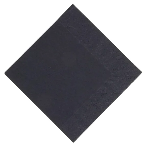 Guardanapos Snacking Pretos Compostáveis de Papel - 3 Camadas - 330 x 330 - Pacote com 1000