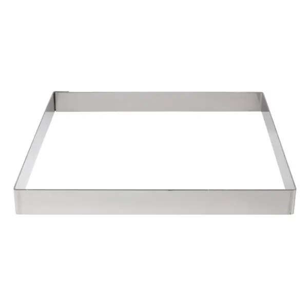 Aro para Tarte Quadrado em Aço Inox - L 200 x P 200mm