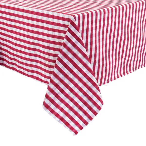 Toalha quadrada xadrez vermelha em poliéster 1320 x 1320mm