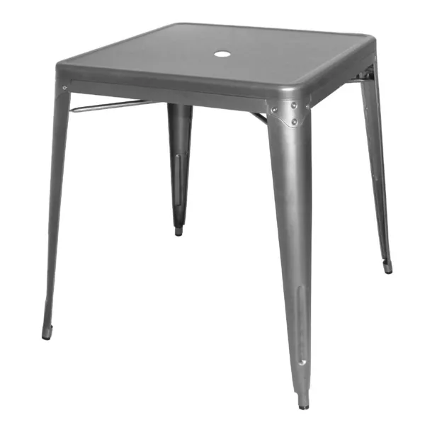 Mesa Quadrada em Aço Cinza Metalizado - L 668 x P 668 mm