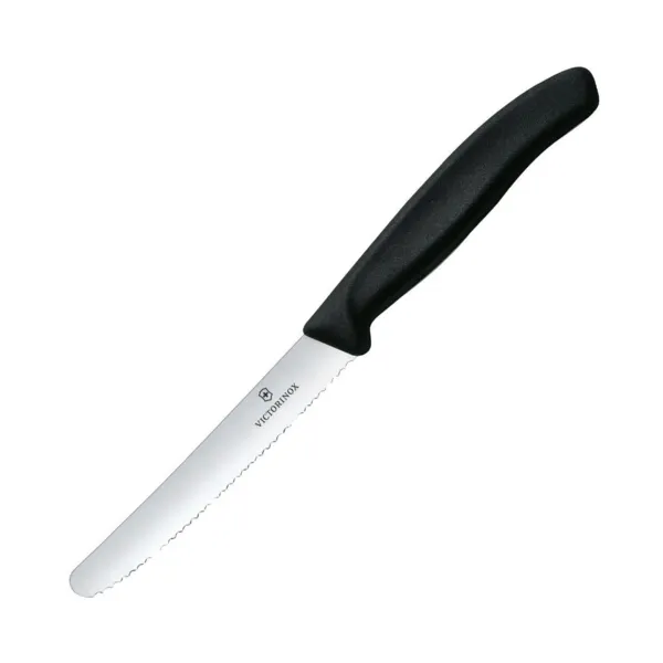 Faca de Tomate Dentada Preta 11 cm