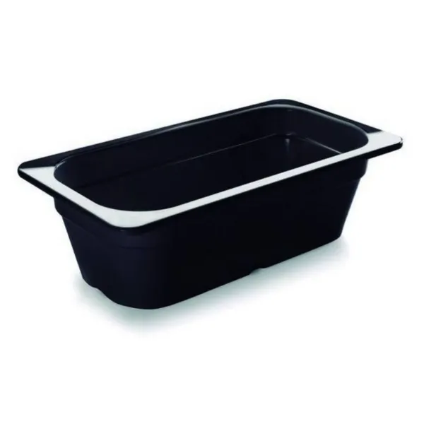Bandeja Gastronorm GN 1/3 Preto em Melamina - Profundidade 65 mm - 2,5 L