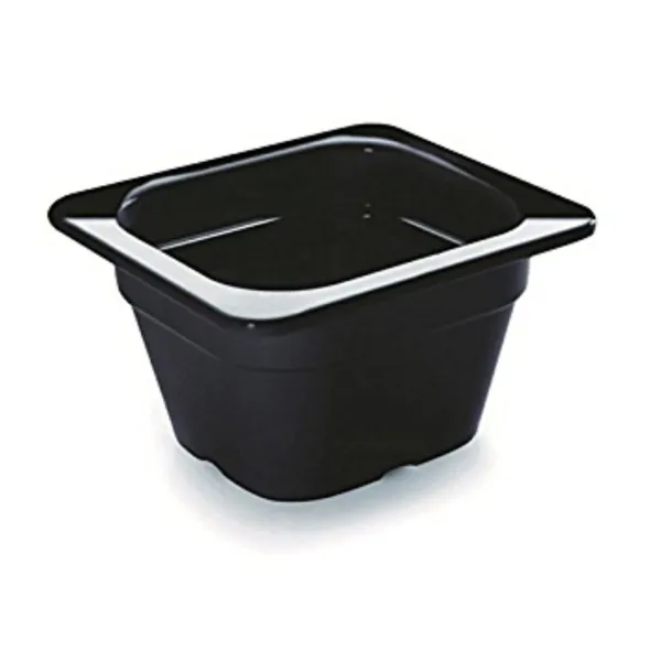 Bandeja de Gastronomia GN 1/6 Preto em Melamina - Profundidade 100 mm - 1,6 L