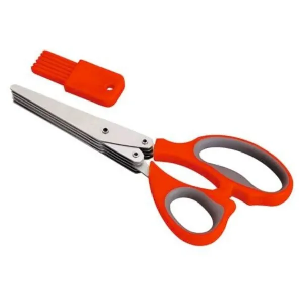 Tesoura Especial de Cozinha 5 Lâminas + Pente de Limpeza