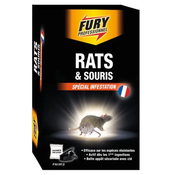 Caixa de isca com saquinhos unidoses para ratos e ratos - Pacote com 6